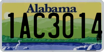 AL license plate 1AC3014