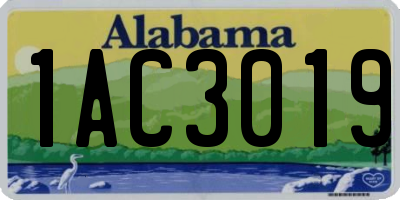 AL license plate 1AC3019