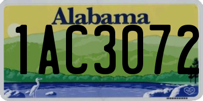 AL license plate 1AC3072