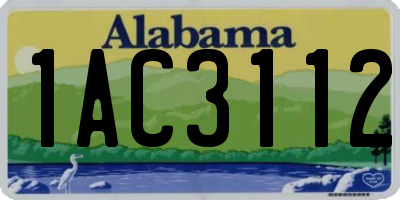 AL license plate 1AC3112