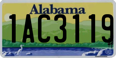 AL license plate 1AC3119