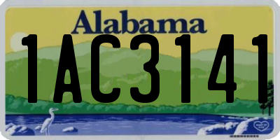 AL license plate 1AC3141