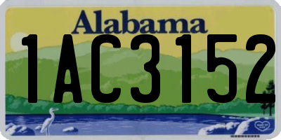 AL license plate 1AC3152