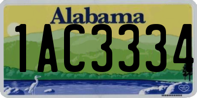 AL license plate 1AC3334