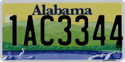AL license plate 1AC3344