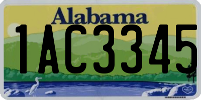 AL license plate 1AC3345