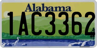 AL license plate 1AC3362