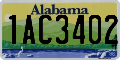 AL license plate 1AC3402