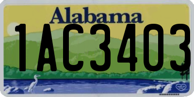 AL license plate 1AC3403