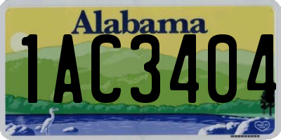 AL license plate 1AC3404