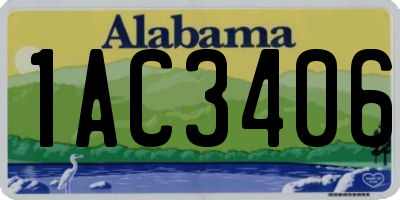 AL license plate 1AC3406