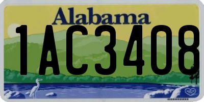 AL license plate 1AC3408