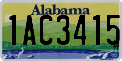 AL license plate 1AC3415