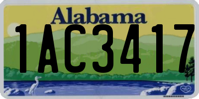 AL license plate 1AC3417