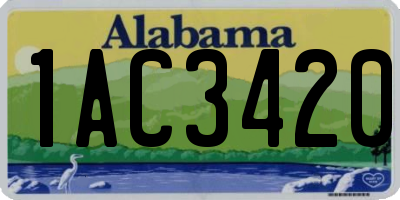 AL license plate 1AC3420