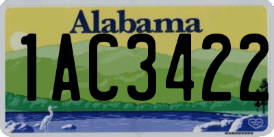 AL license plate 1AC3422