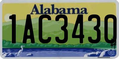 AL license plate 1AC3430
