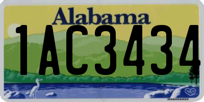 AL license plate 1AC3434