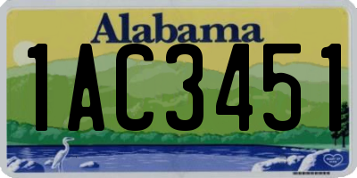 AL license plate 1AC3451