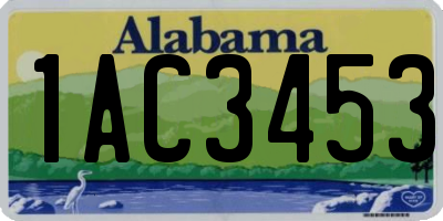 AL license plate 1AC3453