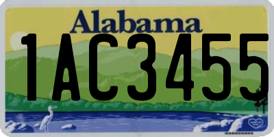AL license plate 1AC3455