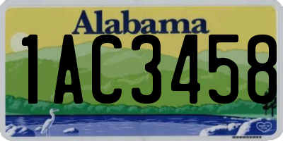AL license plate 1AC3458
