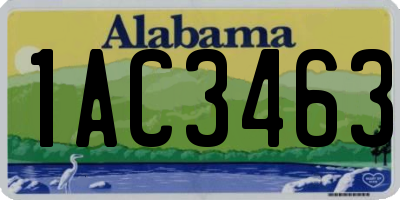 AL license plate 1AC3463