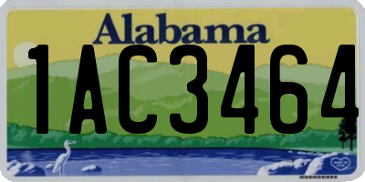 AL license plate 1AC3464