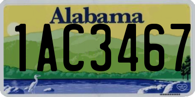 AL license plate 1AC3467