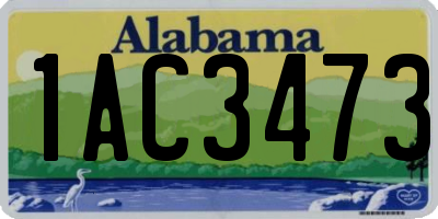 AL license plate 1AC3473