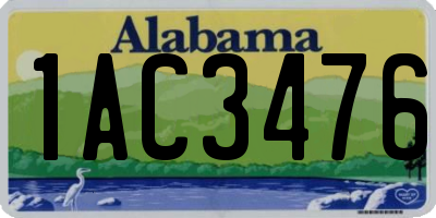 AL license plate 1AC3476