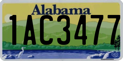 AL license plate 1AC3477