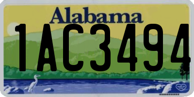 AL license plate 1AC3494