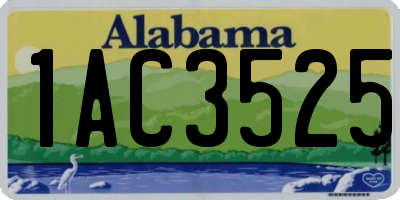 AL license plate 1AC3525