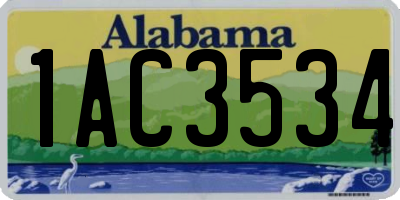 AL license plate 1AC3534