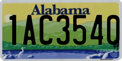 AL license plate 1AC3540