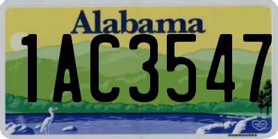 AL license plate 1AC3547
