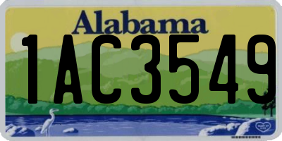 AL license plate 1AC3549