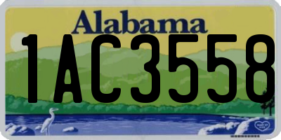 AL license plate 1AC3558