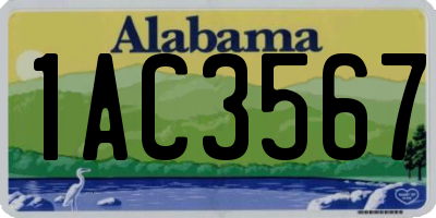 AL license plate 1AC3567