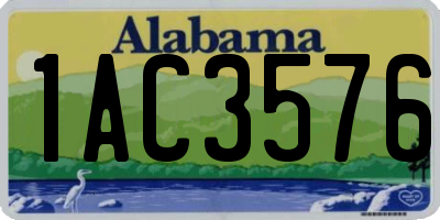 AL license plate 1AC3576