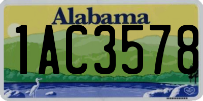AL license plate 1AC3578