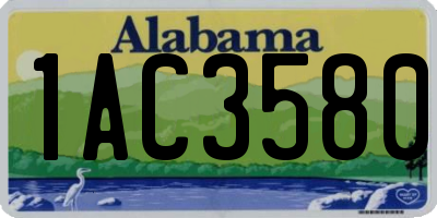 AL license plate 1AC3580