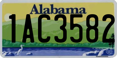 AL license plate 1AC3582