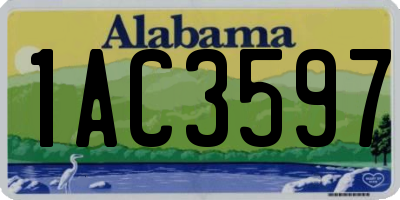 AL license plate 1AC3597