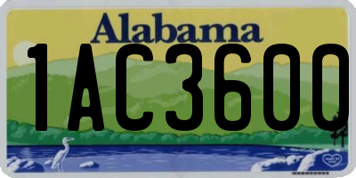 AL license plate 1AC3600