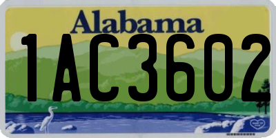 AL license plate 1AC3602