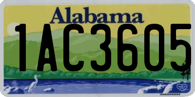 AL license plate 1AC3605