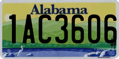 AL license plate 1AC3606