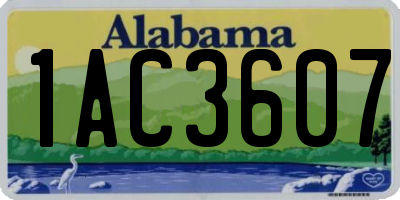 AL license plate 1AC3607